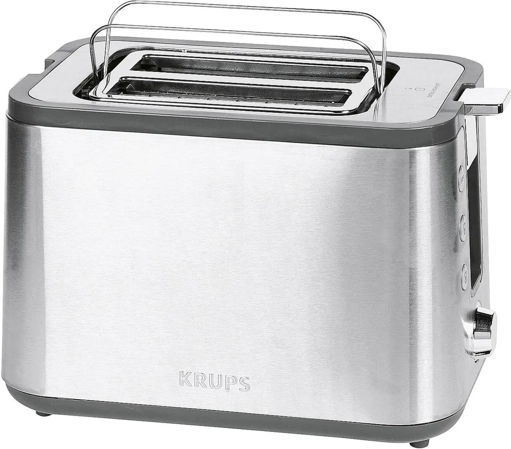 Grille-pain 2 fentes KRUPS KH 442 en inox brossé et noir élégant