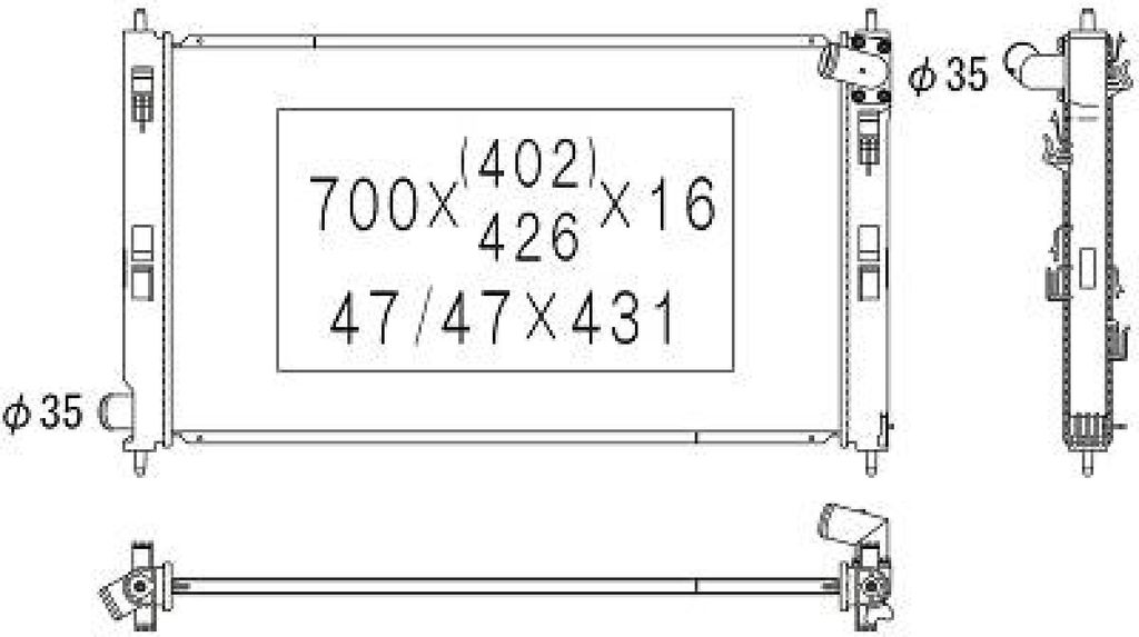 DIEDERICHS DCM2532 Kühler Wasserkühler Motorkühler für MITSUBISHI ASX (GAW) Outlander II SUV (CWW) Lancer VIII Schrägheck (CXA) Lancer VIII Li...