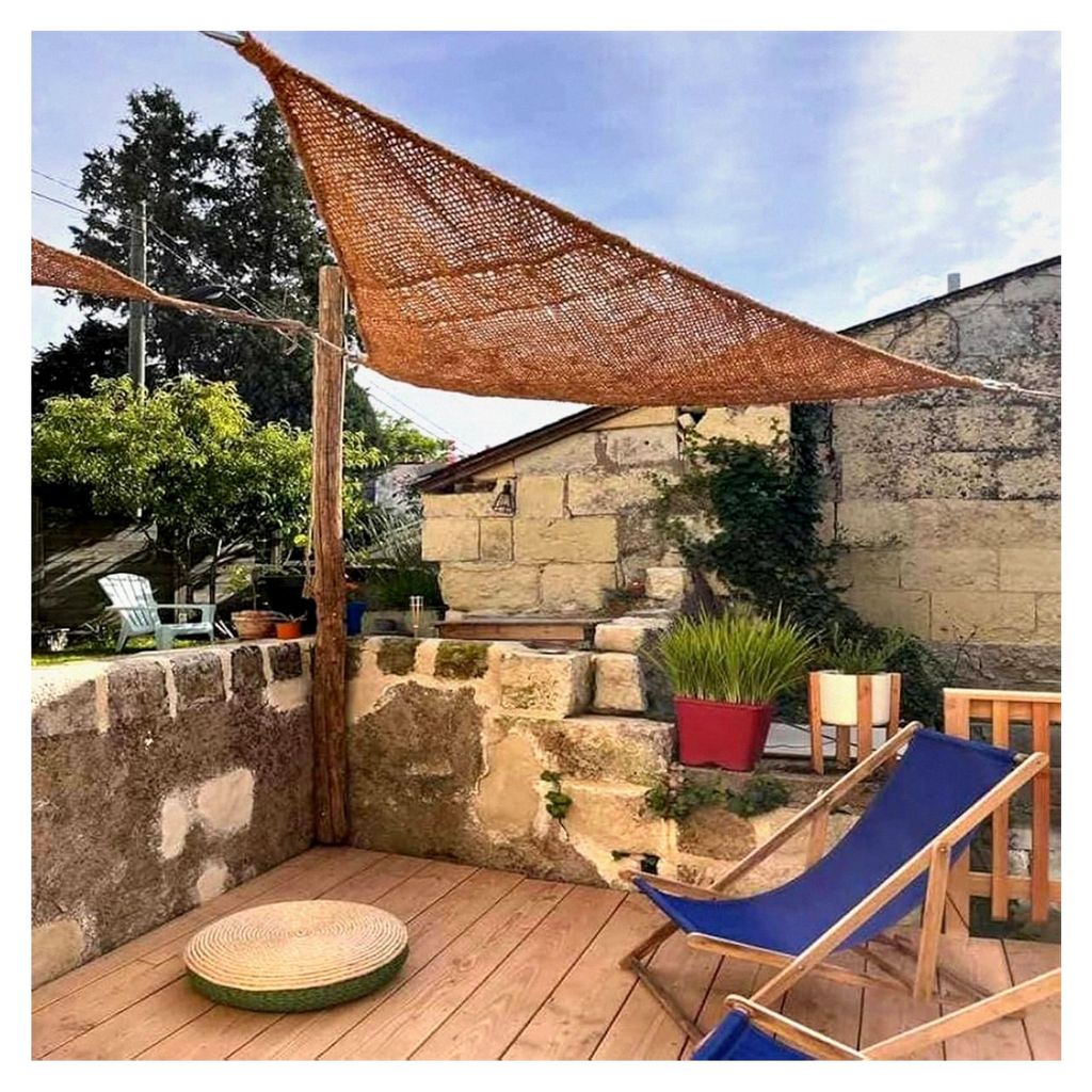 Sonnensegel aus Kokosfaser | Ökologischer Sonnenschutz aus Kokosstoff | Schattenspender für Terrasse, Garten, Pergola und Außendekoration