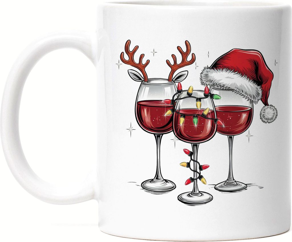 Weihnachts-Weingläser Tasse weiß Rotwein Weißwein Weintrinker Weihnachten Weinliebhaber Geschenkidee