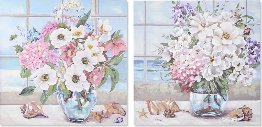 Tableau Décoration Salon Shabby Chic 100x100 cm Duo pour Grand Mur