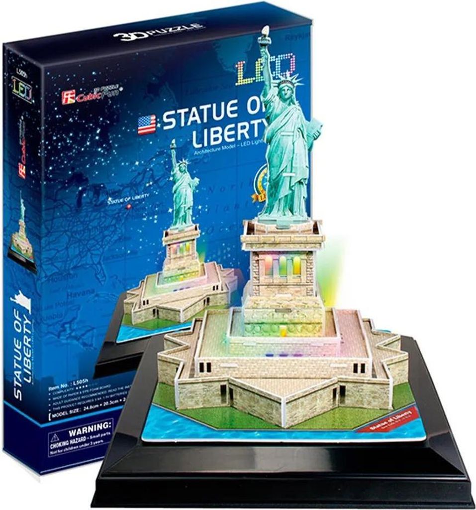 CubicFun Cubic Fun 3d Puzzel Statue of Liberty LED, 37 Stück(e), Gebäude