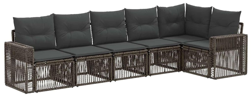 vidaXL Gartensofa-set 6 pcs Grau und Dunkelgrau Poly-Rattan