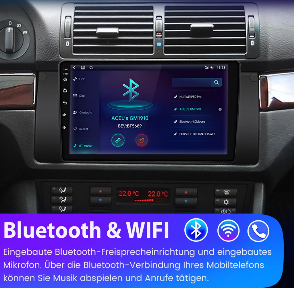 9 "Android13 Autorádio pre BMW E39 radu 5 GPS Navi BT WIFI Obrázok produktu 10