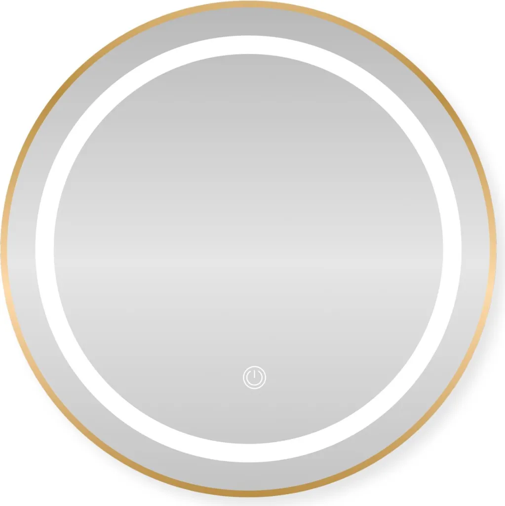 Miroir de Salle de Bain LED pour Maquillage Précis 50 cm Doré Chic