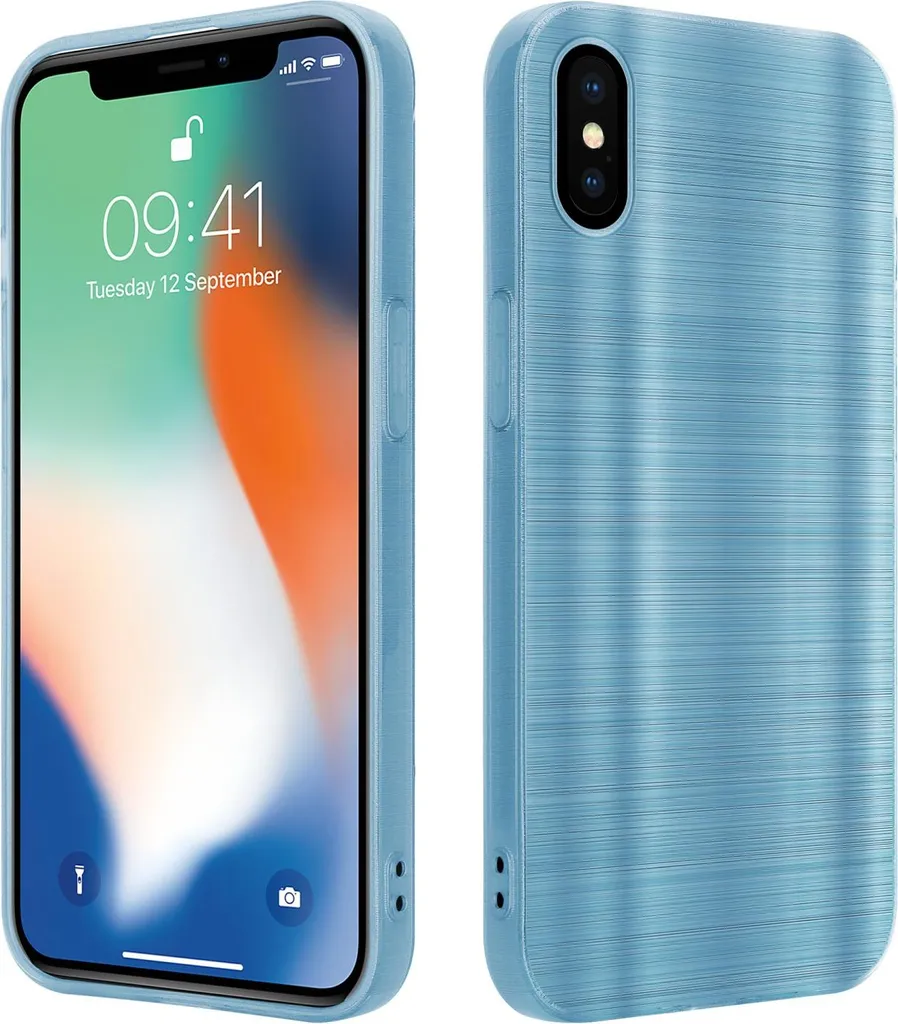 Custodia Cadorabo per Apple iPhone X / XS custodia protettiva in turchese custodia del telefono cellulare TPU custodia in silicone custodia
