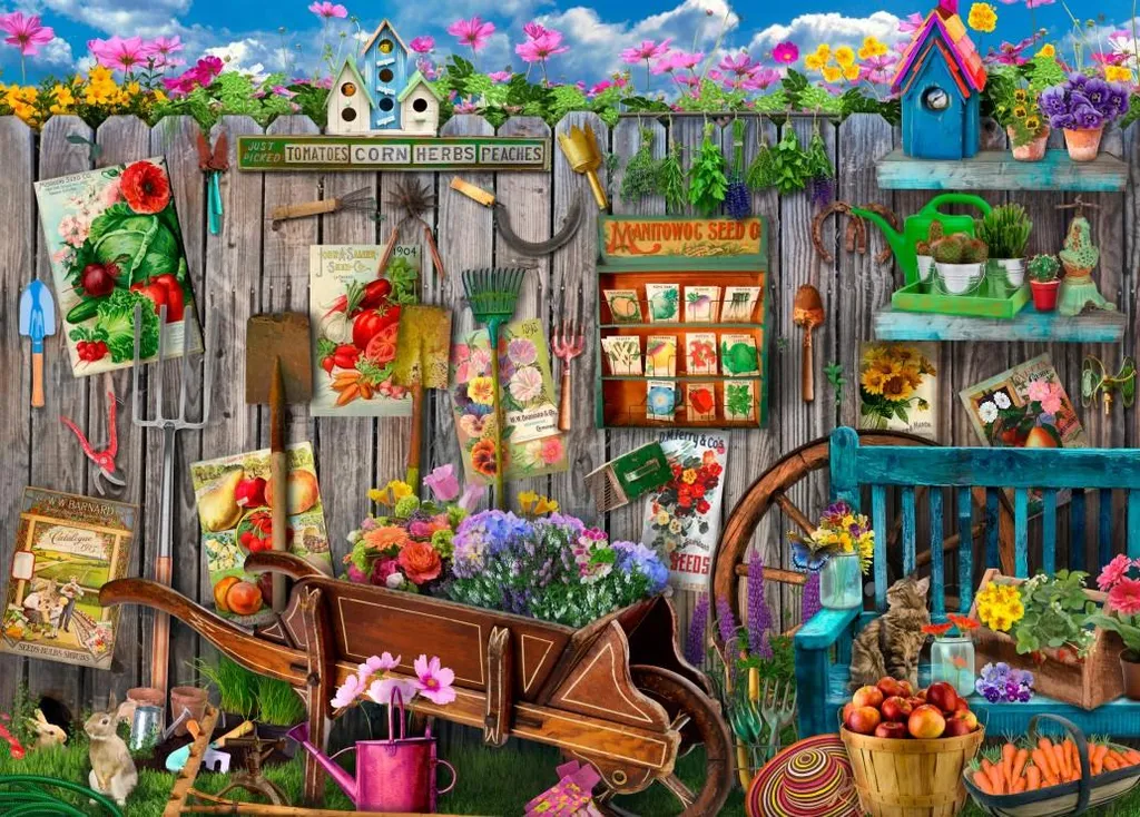 Puzzle adulte 500 pièces de style rétro sur le thème jardin