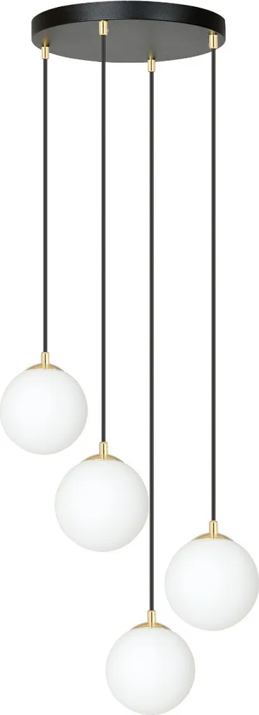 Lustre ROYAL 4 Emibig 1243/4 à 4 Abat-jours Blancs Culot E14 10W