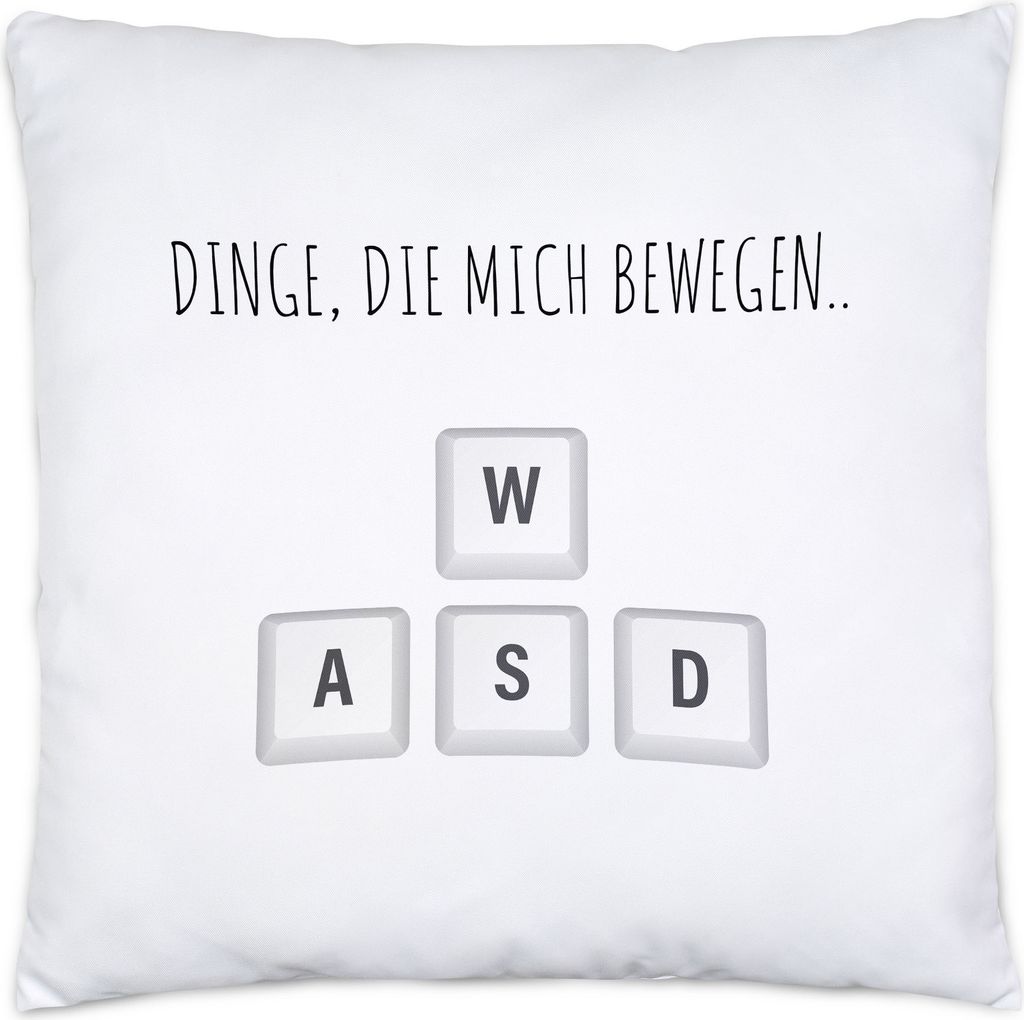 Dinge die mich bewegen Kissen Inkl. Füllung Gaming Zocker Tastatur Computerspiele Streaming