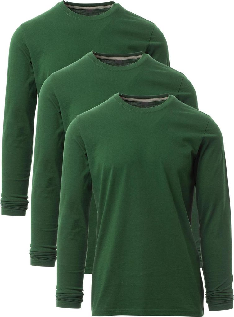 Mivaro Herren 3er Pack Langarmshirts aus Baumwolle - Longsleeve mit Rundhals, leicht anliegend, feinmaschiges Gewebe, Größen S bis 5XL