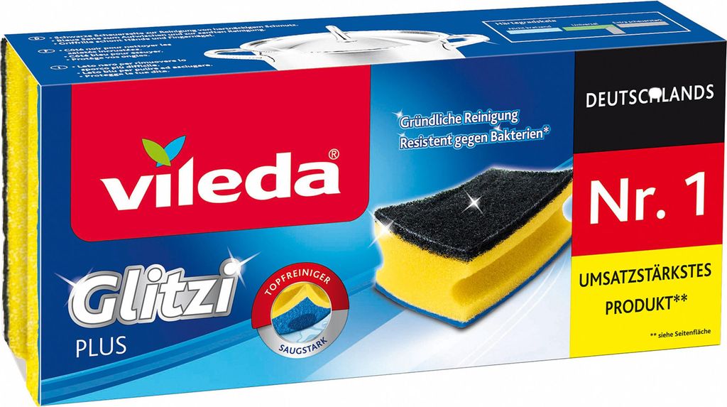Vileda 139787, Čierna, Modrá, Žltá, Obdĺžnikový, Vlákno, Obrázok produktu 