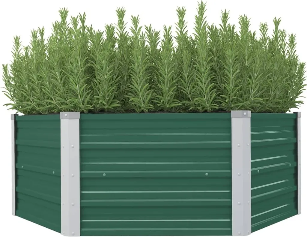 Bac potager haut 129x129x46 cm vert pour cultiver légumes et herbes