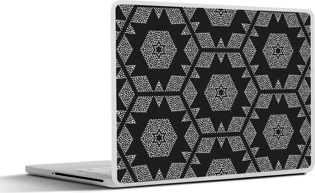 MuchoWow Laptop Aufkleber Sticker Cover Weihnachtsstern - Geometrie - Winter - Muster 40x30 cm - Laptop Dekoration - Selbstklebend