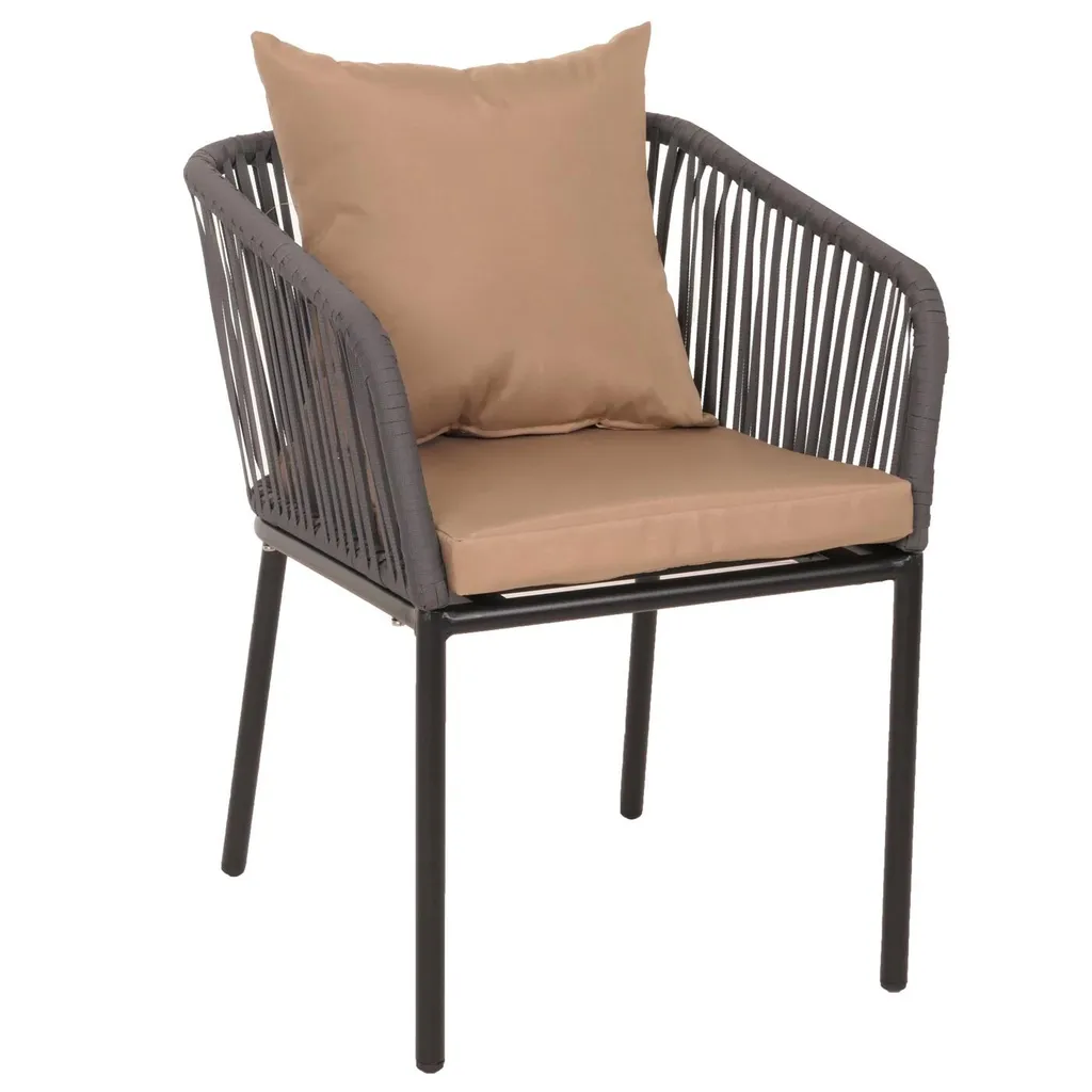 Chaises de jardin résistantes aux intempéries en corde Rope anthracite