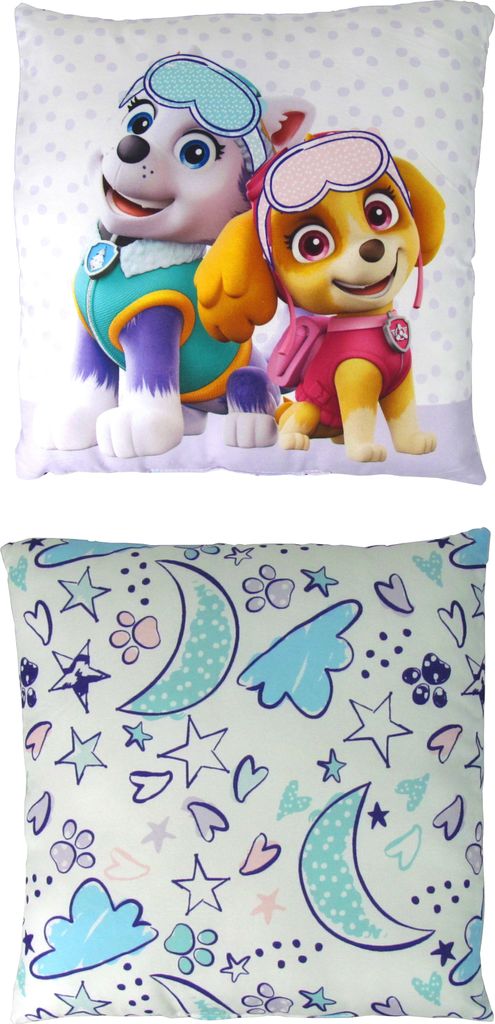 1 Stück Paw Patrol Kinderkissen - Sky und Everest - Dekokissen ca. 30cm x 30cm - STANDARD 100 by e Qualität- Original Lizenzware