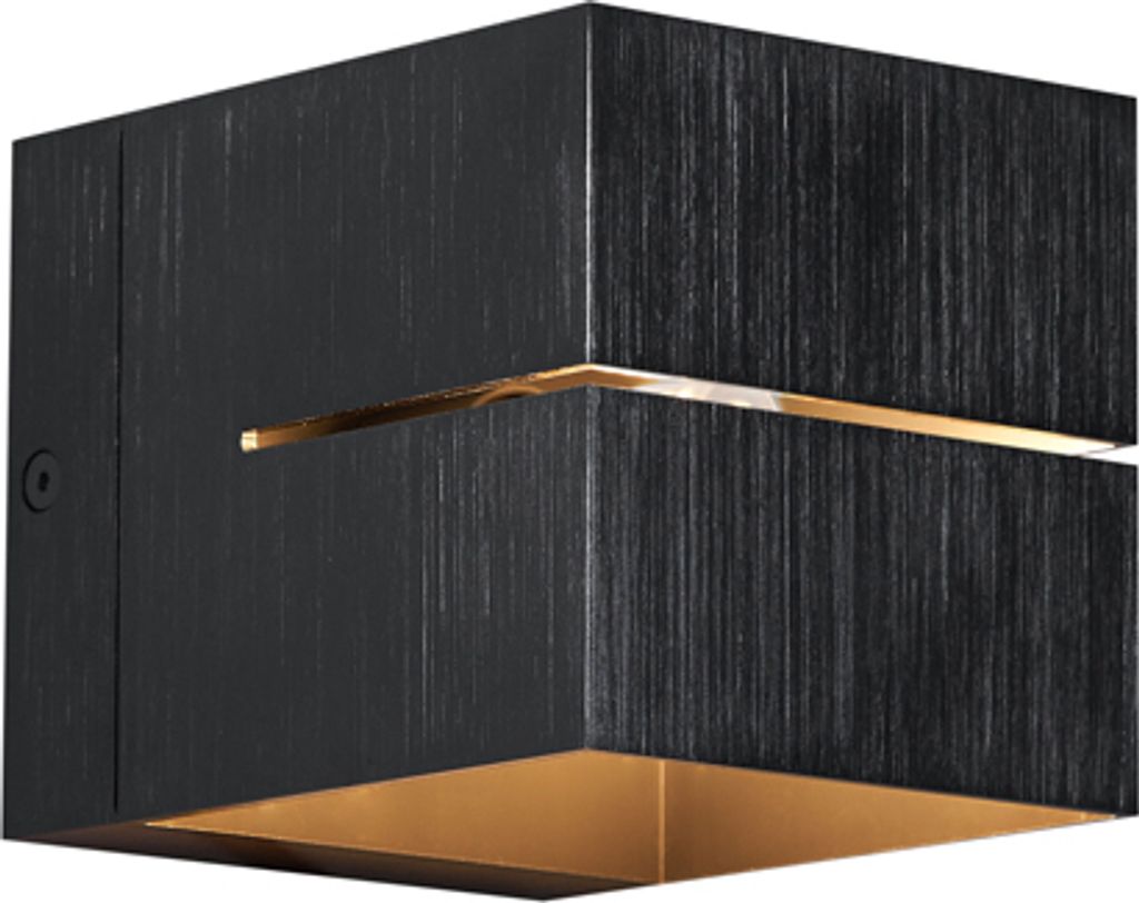 QAZQA - Moderne Wandleuchte in Gunmetal-Optik mit Lichteffekt - Transfer Groove I Wohnzimmer I Schlafzimmer - Aluminium Quadratisch - LED geeignet G9