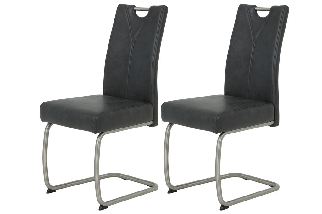 2er Set Esszimmerstuhl Sophia - Vintage anthrazit - Produktbild 