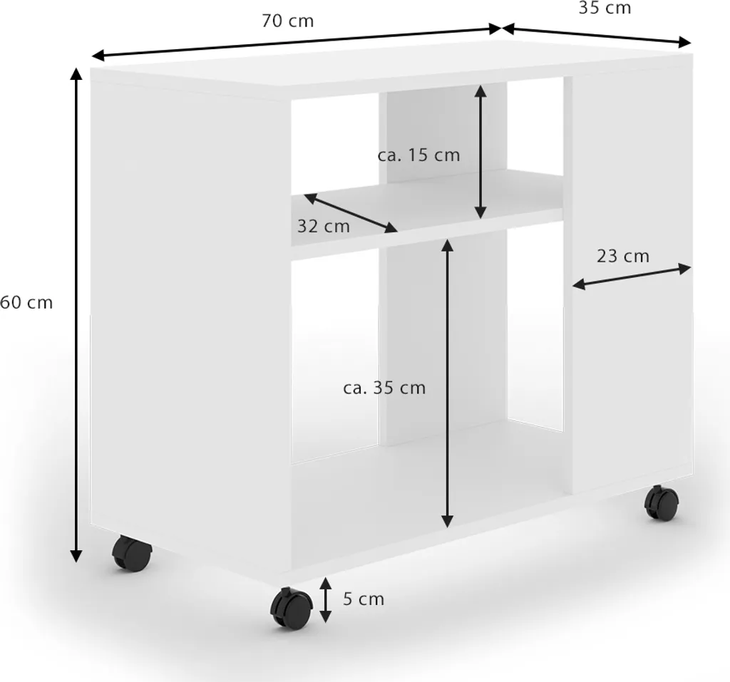 Table basse Vicco Rolli 70x35cm idéale pour café et lecture salon - 3