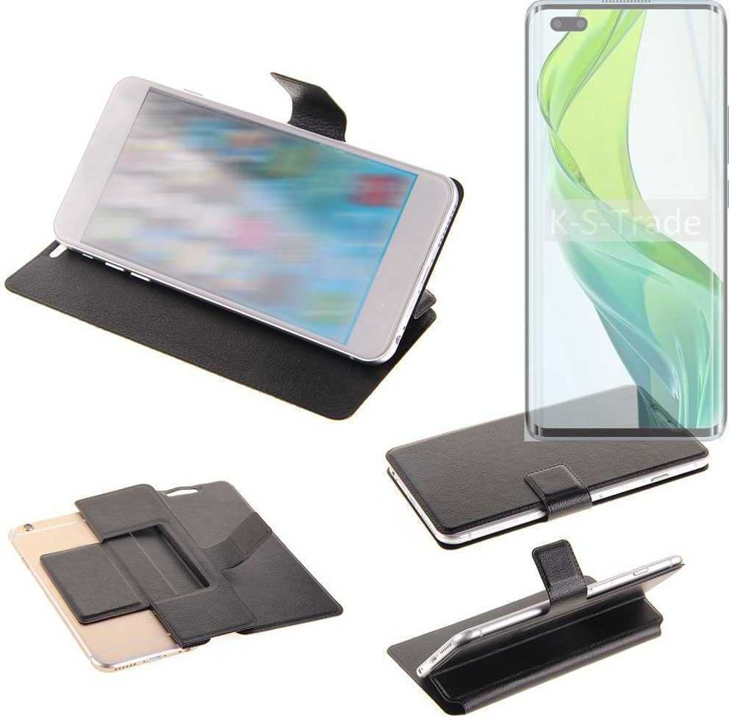 K-S-Trade Schutzhülle kompatibel mit BLU Bold N2 Schutzhülle Flip Cover Klapphülle Wallet Case Slim Handyhülle bookstyle schwarz