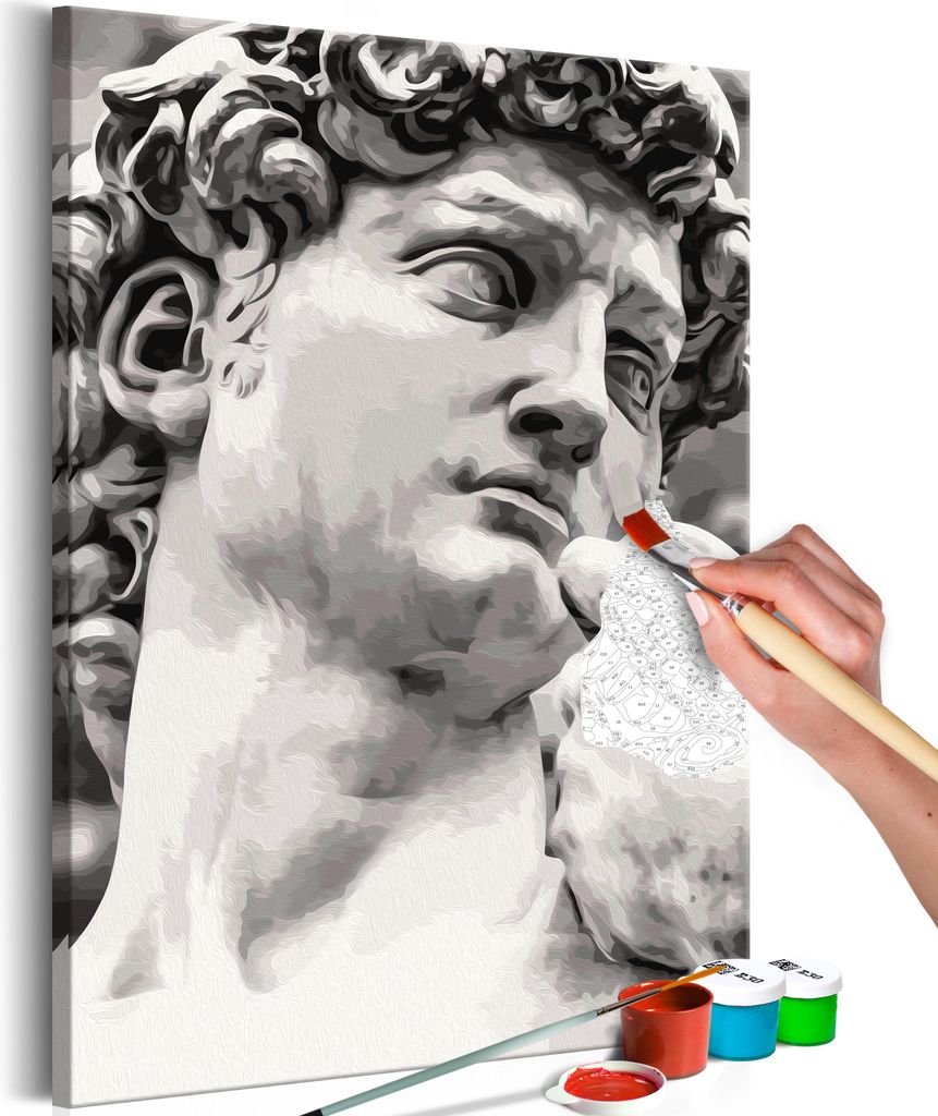 Malen nach Zahlen Michelangelo 40x50 cm Malset mit Holzrahmen auf Leinwand für Erwachsene Kinder Gemälde Handgemalt Kit DIY n-A-0475-d-a