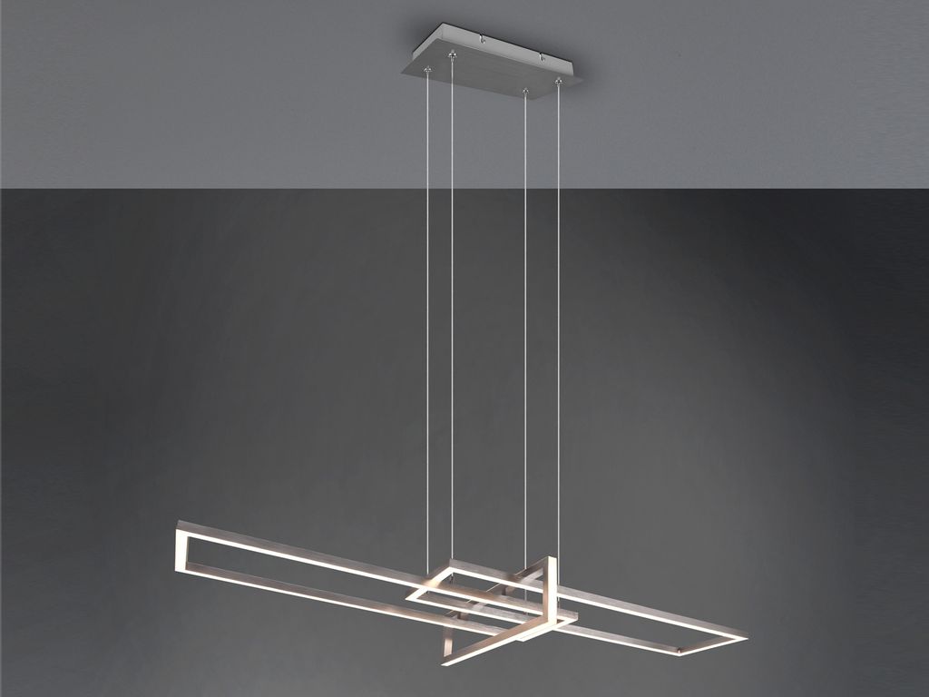 LED-Pendelleuchte - Nickel matt - Metall - 1-flammig - 110 x 150 cm - dimmbar