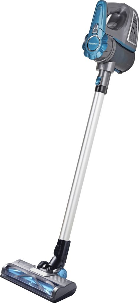 A cordless stick vacuum cleaner is shown against a white background.