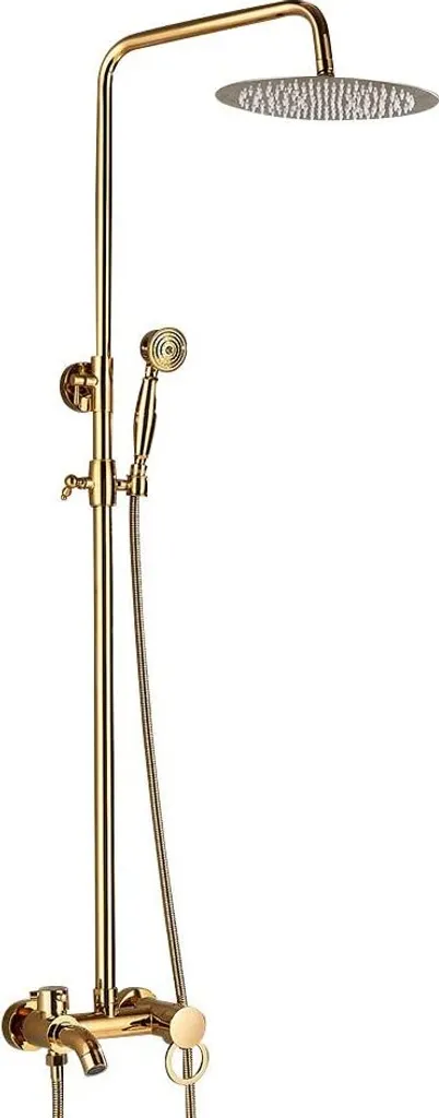 Système de douche complet or 20cm pour rénovation salle de bain luxueuse