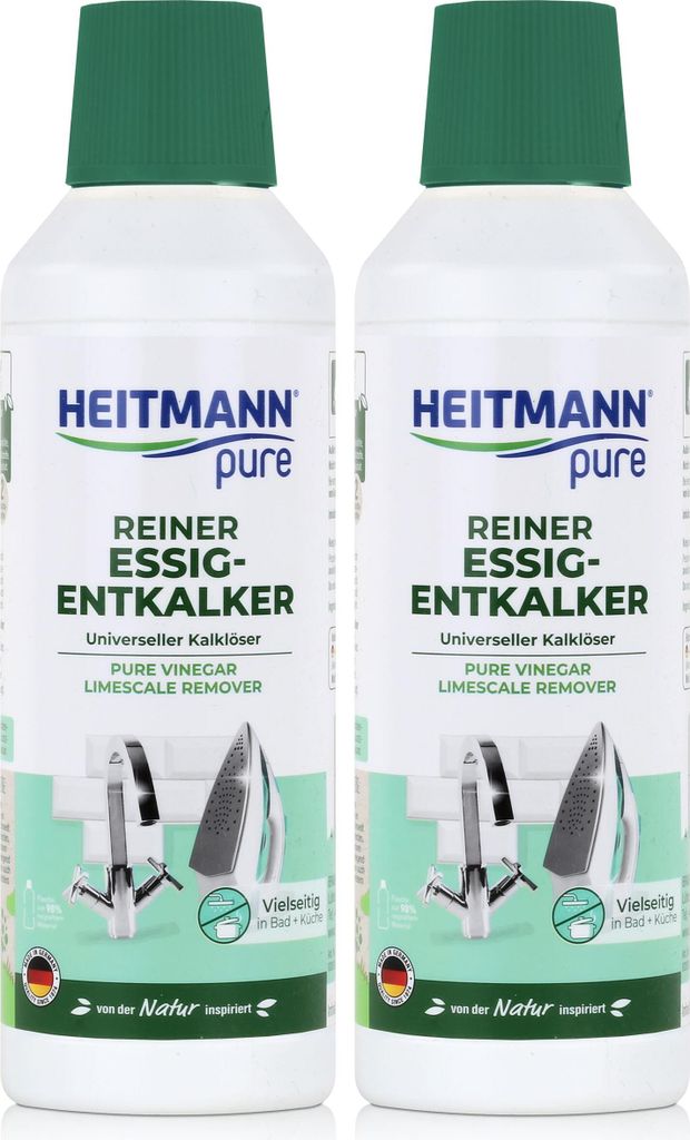 Heitmann pure Reiner Essig-Entkalker 500ml Universalentkalker (2er Pack)
