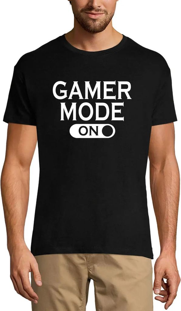 Herren Grafik T-Shirt Spielermodus auf dem Hemd des Spielers – Gamer Mode On Shirt For Player – Öko-Verantwortlich Vintage Jahrgang Kurzarm Lu...
