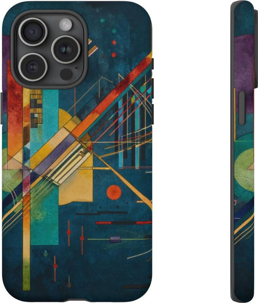 Abstrakte Geometrie in kräftigen Farben – Handyhülle Kompatibel mit iPhone 15 Pro Max