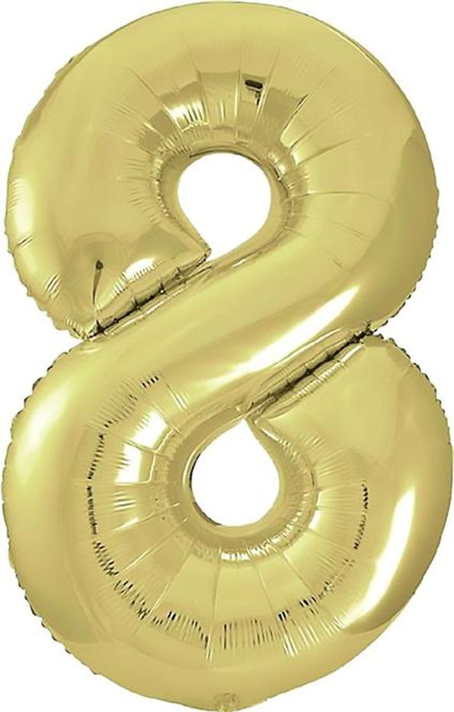 Folienballon - Zahl 8 - gold