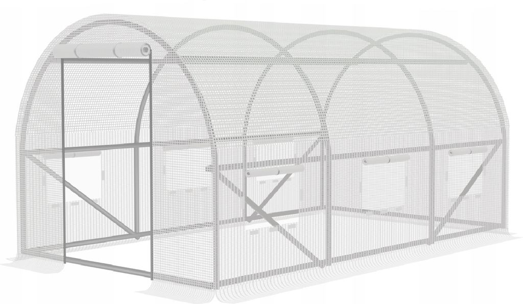 VBChome Gartentunnel 300x200x200 cm Weiß Folientunnel Stabiler Rahmen Rolltüren Fenster Gartengewächshaus Anbau von Gemüse und Obst Befestigung...