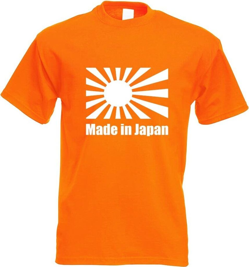 Kiwistar - T-Shirt - orange - Japan - Flagge Motiv Bedruckt Funshirt Design Print - mit Motiv Bedruckt - Funshirt Design - Sport - Freizeit - Herr...