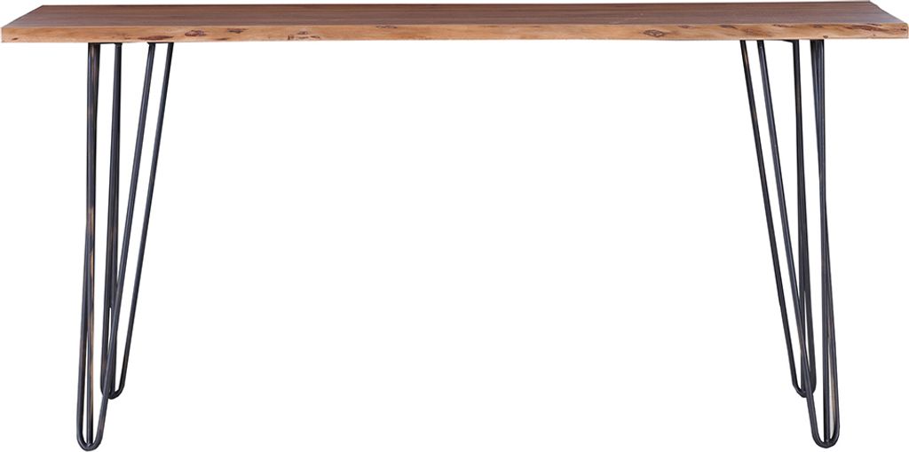 Esstisch mit Nadelfüßen und echter Baumkante TARRAS-123 in Akazie massiv, B/H/T: ca. 160/76/90 cm