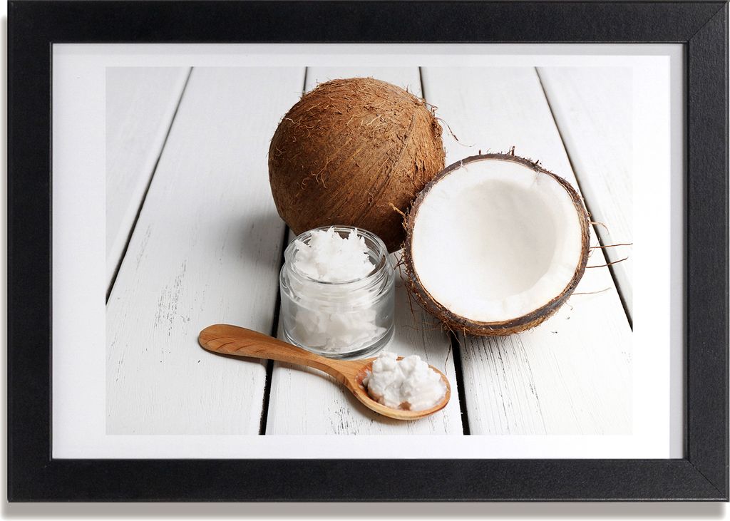 Bild 30x20 MDF-Rahmen, Wandkunst Kokosnussöl