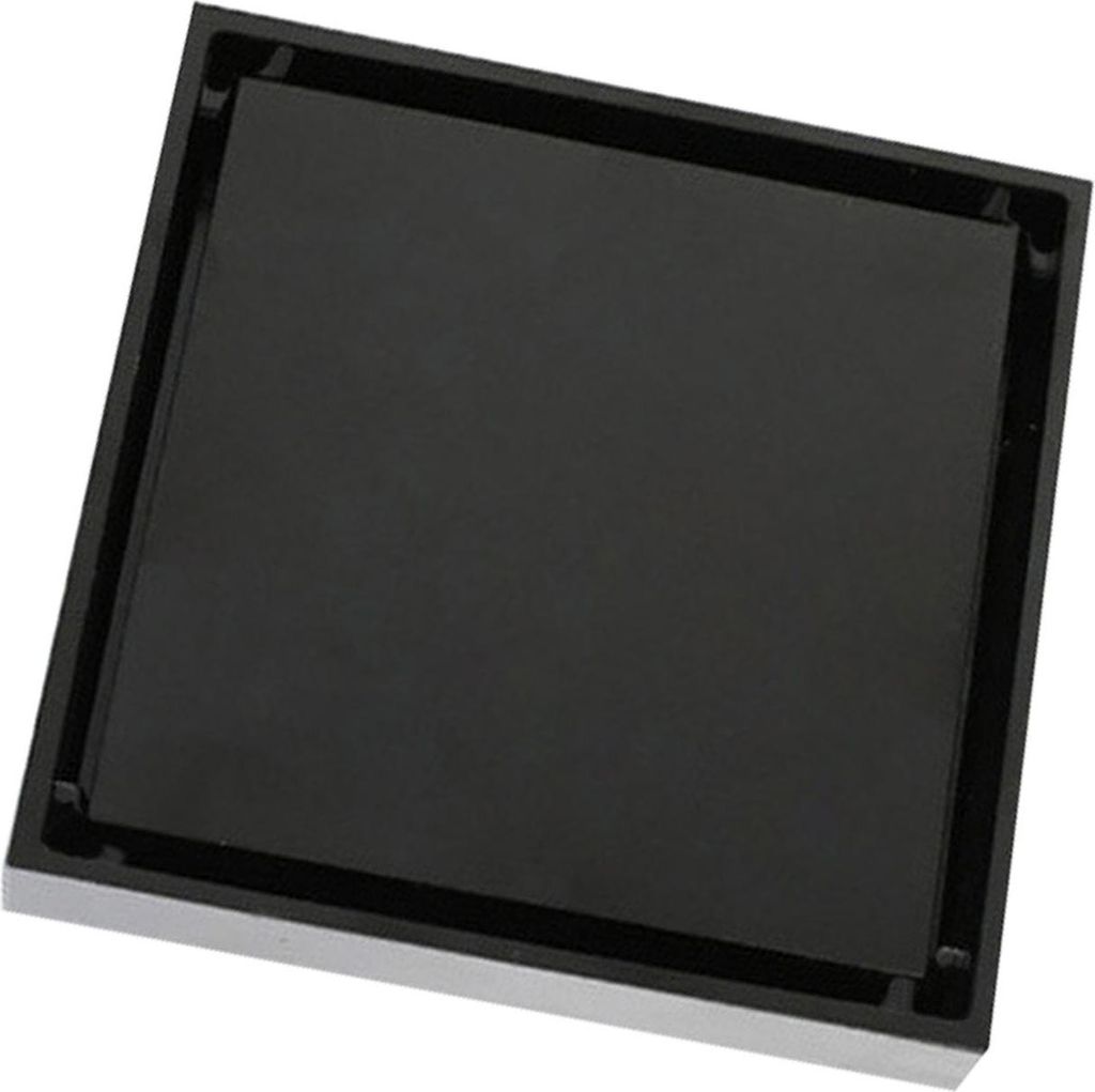 4 Zoll quadratische unsichtbare Dusche Drain Edelstahl Anti Geruch Badezimmer Bodenablauf 1,3mm kachelbar schwarz