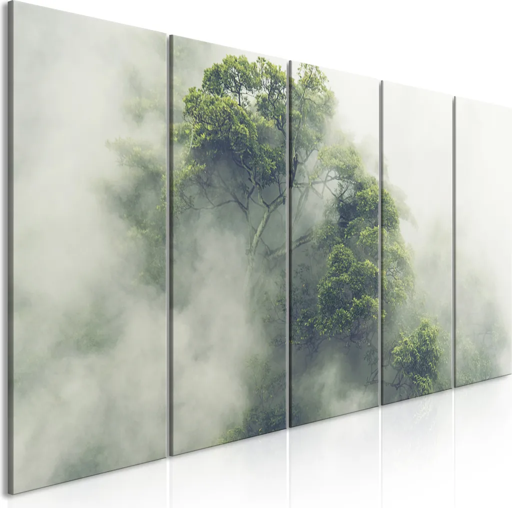 Décoration murale Forêt Brumeuse - Impression sur toile 200x80 cm