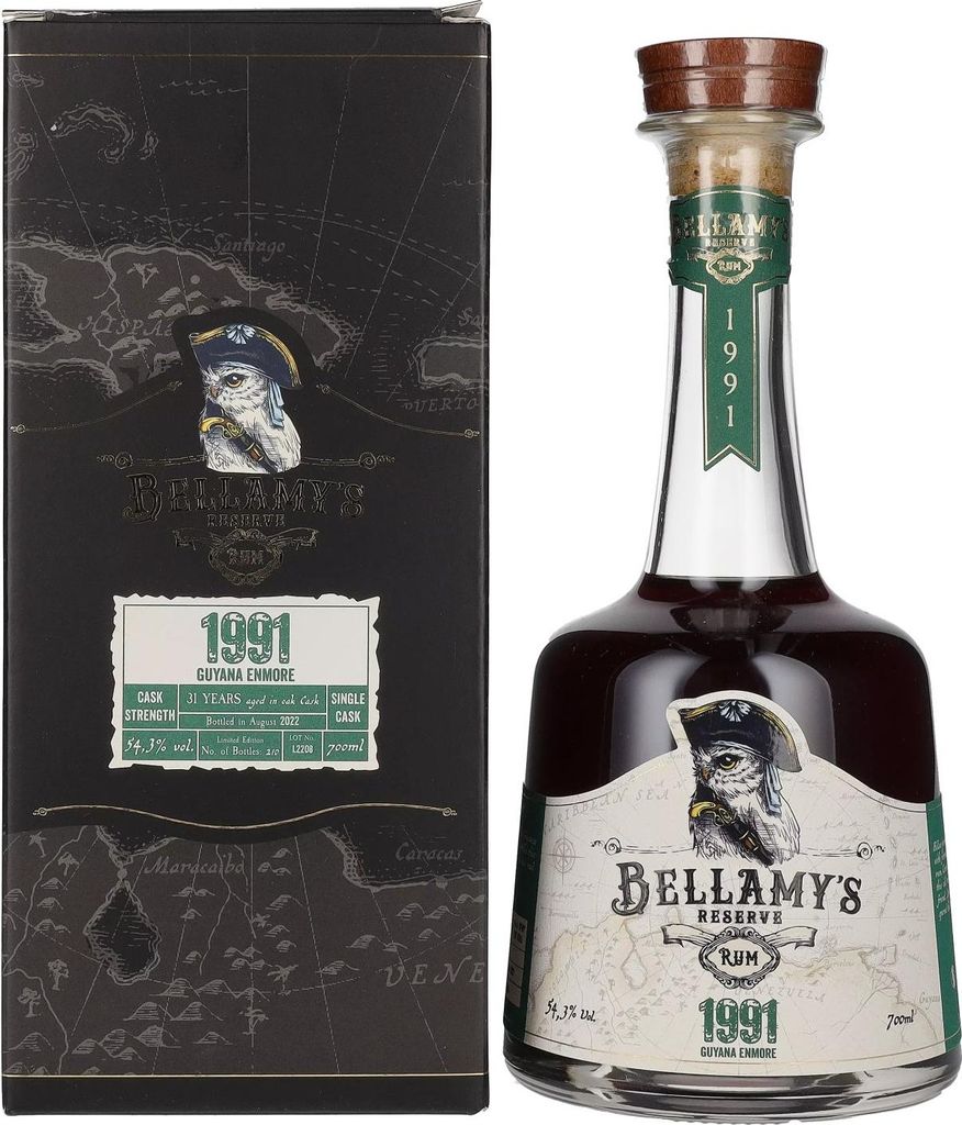 Bellamy's Reserve Rum Guyana Enmore 1991 54,3% Vol. 0,7l in Geschenkbox