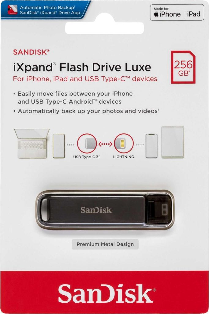 SanDisk iXpand, 256 GB, USB Type-C / Lightning, 3.2 Gen 1 Obrázok produktu 