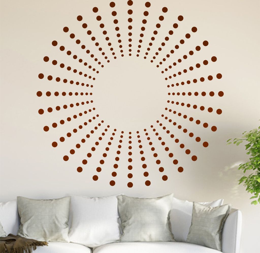 Punkte Ornament Wandtattoo in 6 Größen - Wandaufkleber Wall Sticker - Dekoration, Küche, Wohnzimmer, Schlafzimmer, Badezimmer