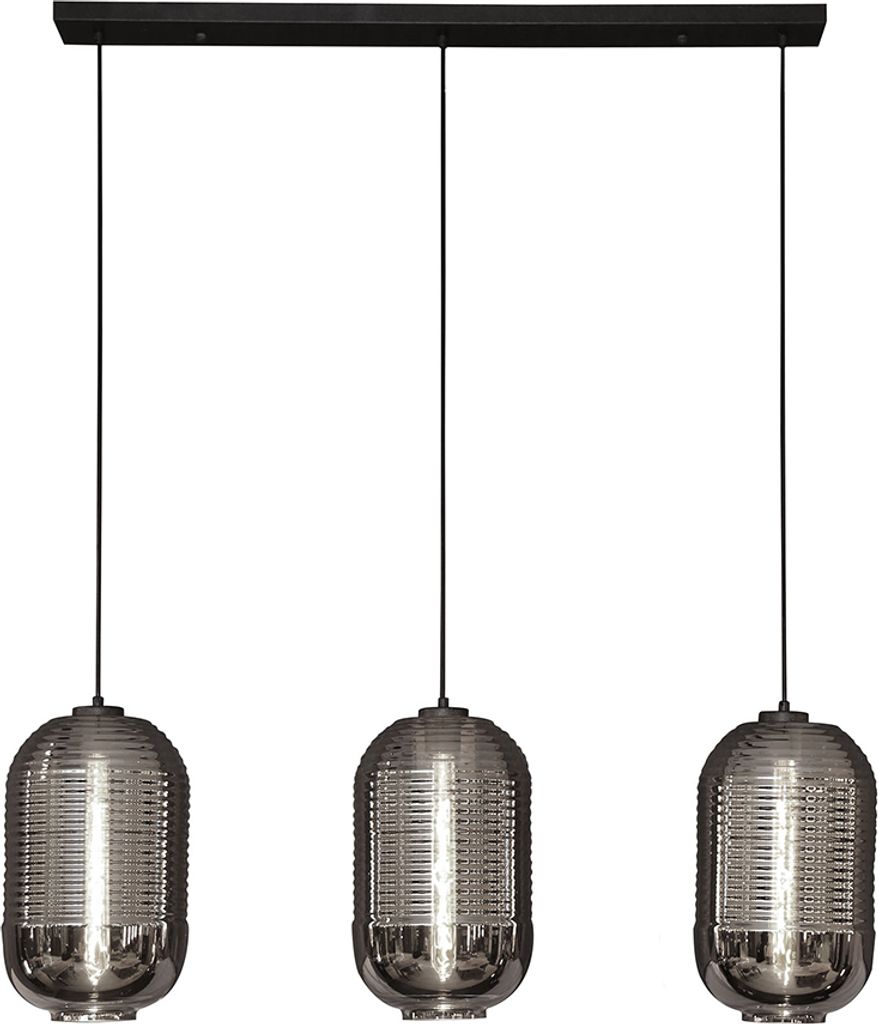 KAWOLA Hängeleuchte BRAGA Hängelampe 3-flammig Glas schwarz