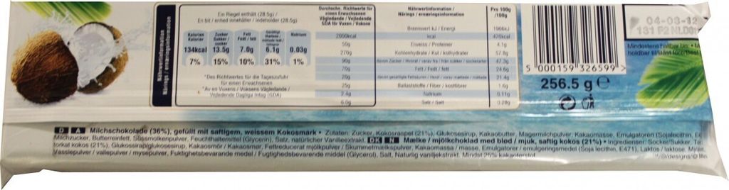 Bounty 9er 256.5g Image du produit 