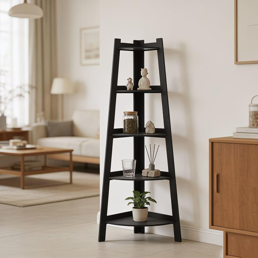 Eckregal, Bücherregal, mit 5 Ebenen, H: 106cm, mit Produktbild 