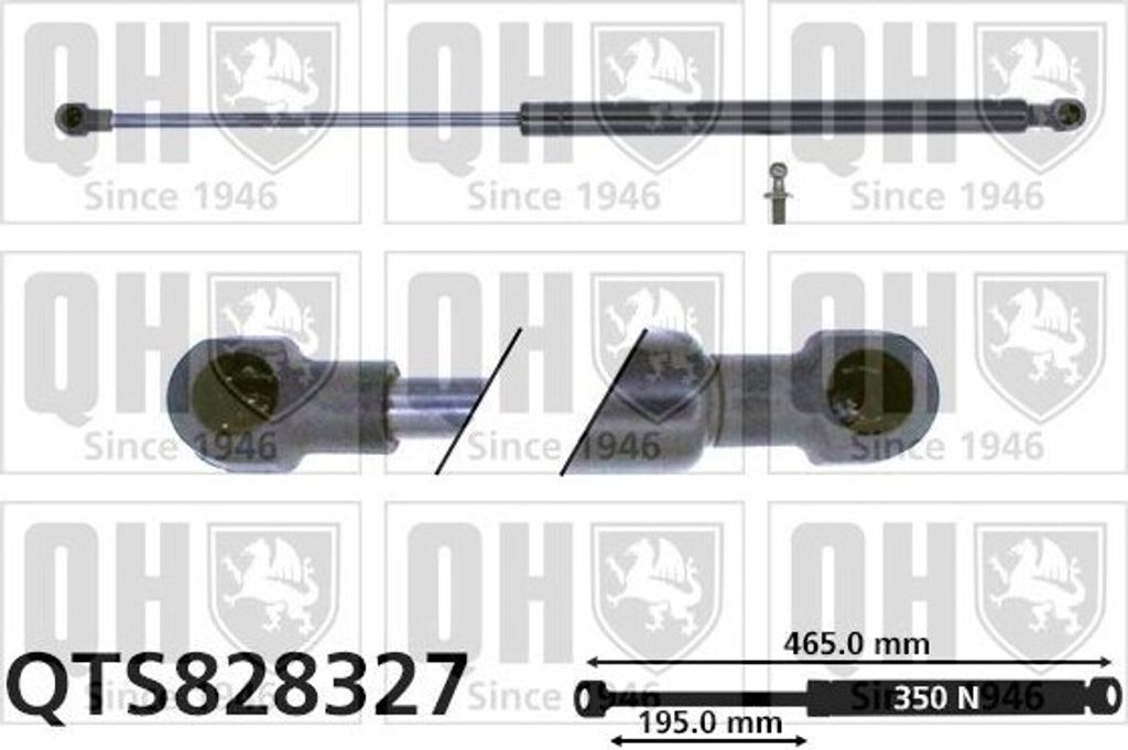 QUINTON HAZELL QTS828327 Gasfeder Heckklappendämpfer für VW Fox Schrägheck (5Z1, 5Z3, 5Z4) 465mm