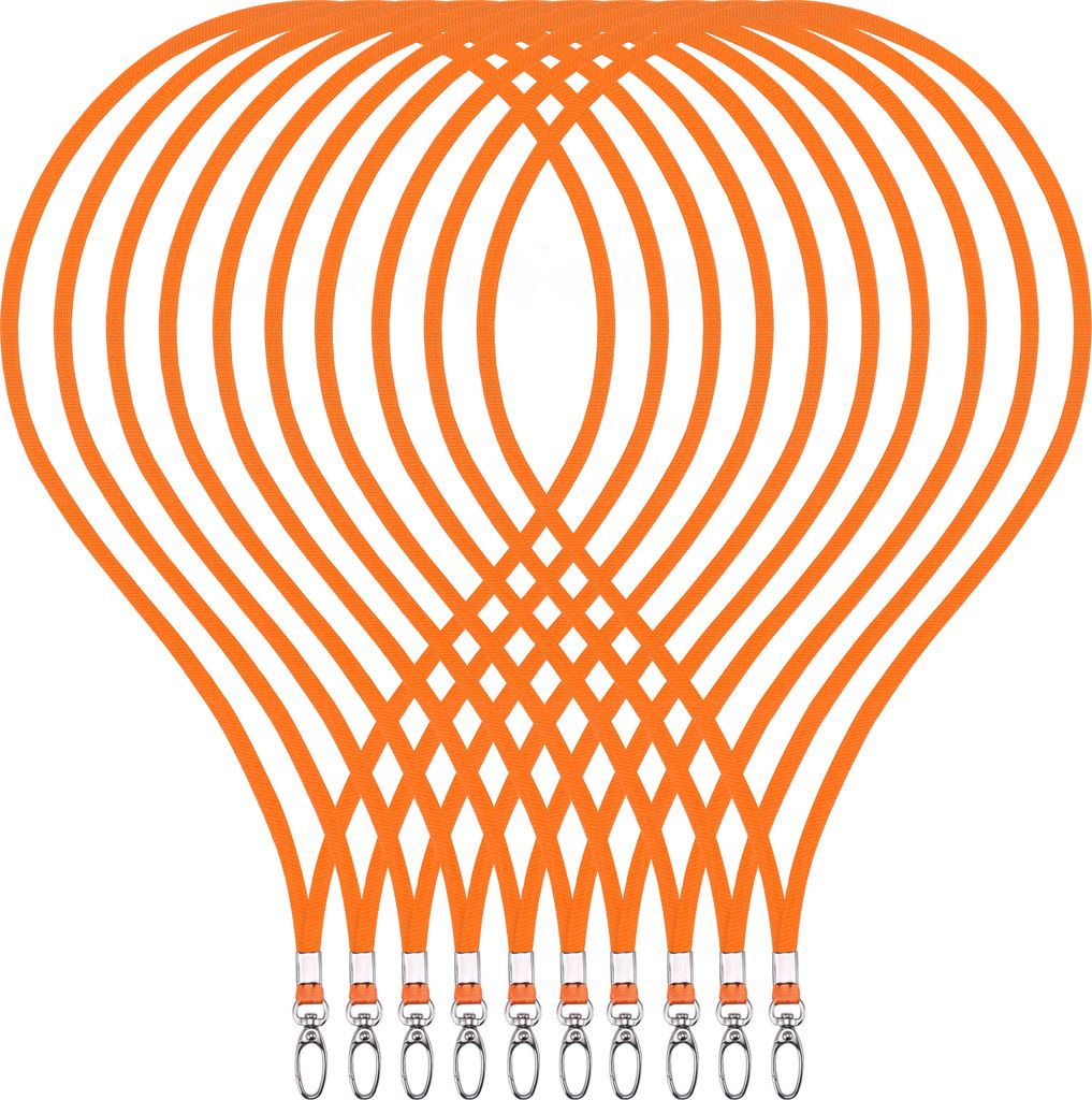 10 unbedruckte Schlüsselbänder Orange Lanyard edel glänzend Produktbild 