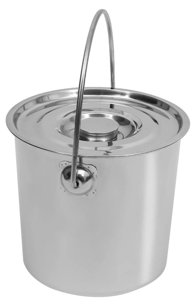 Seau en acier inoxydable - 12 L avec couvercle - Convient Image du produit 