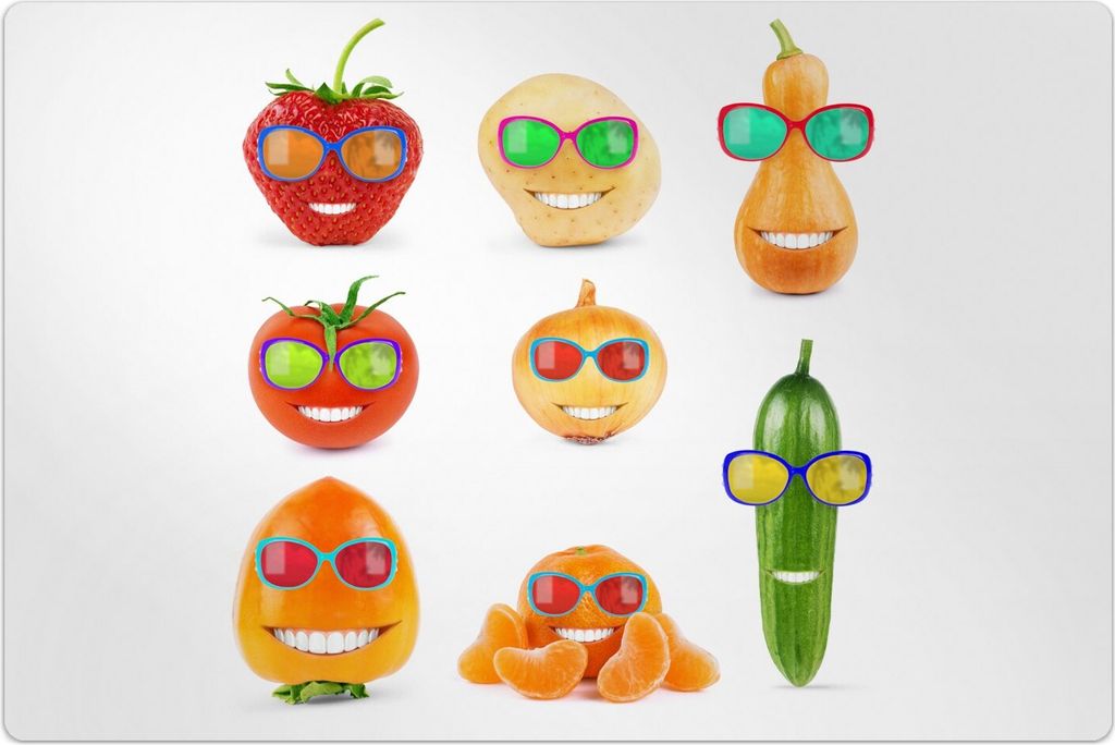 Küchenmatte 80x120 cm Vinylmatte Bodenmatte Dekoration - Farbige Früchte