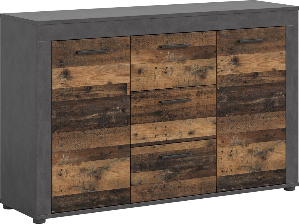 Jam Sideboard 2 Türen, 3 Schubladen Eiche Nachbildung.