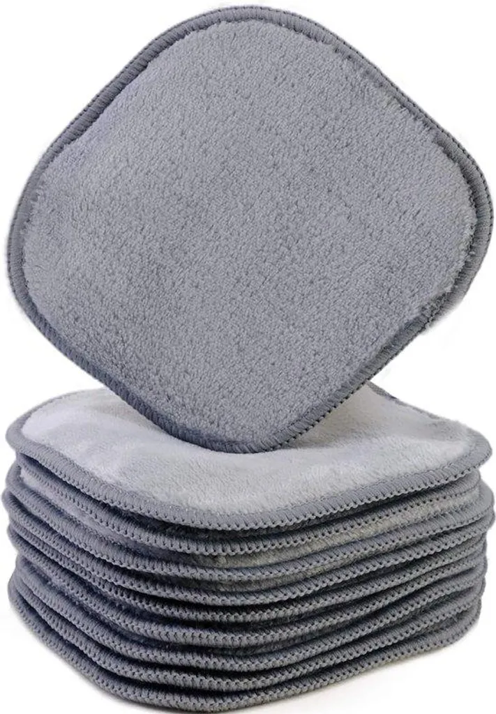 Lingettes démaquillantes anti-irritation en polaire douce grise - x10