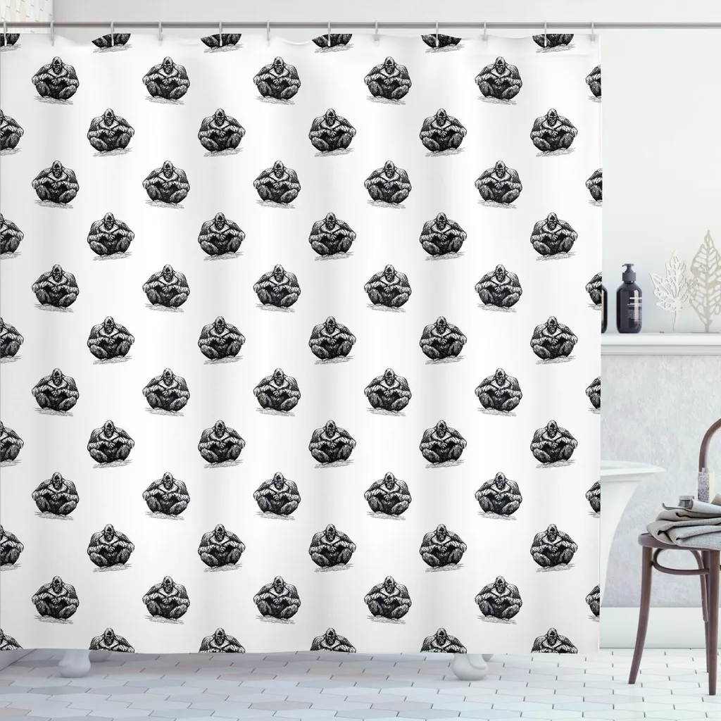 Offerta Tenda Doccia Gorilla ABAKUHAUS 175x180cm Grigio Grunge